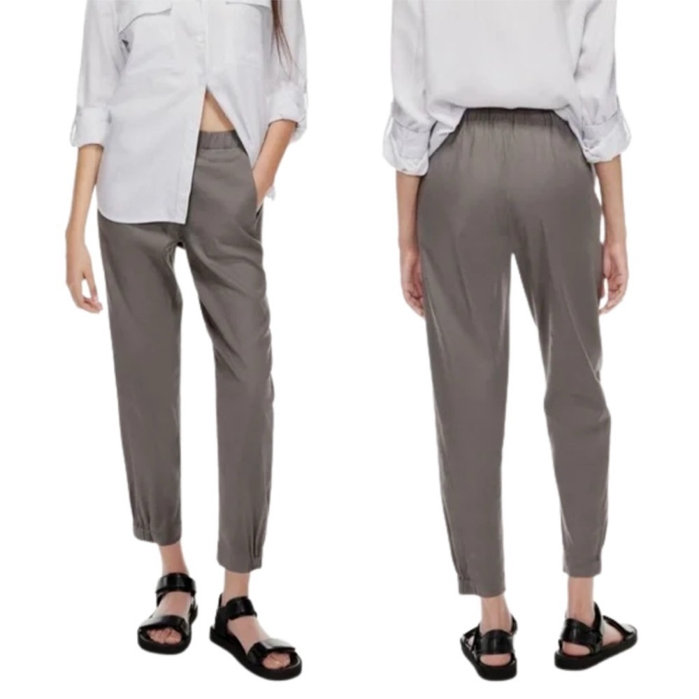 Babaton- Aritzia’s Babaton Linen Lyocell Blend Grey Pants- S